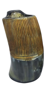 Mug à boire en corne de buffle fait main de style viking - FAIZA CRAFT FC-7683 - Design imitation antique de luxe - Uttar Pradesh - Product Image 2