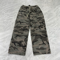 Erkek Hip Hop Kamuflaj Desenli Bol Paça Kot Pantolon Amerikan Retro %100 Pamuk Yıkanmış İlkbahar Kış