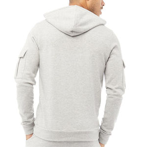 Sudadera con capucha extragrande personalizada de invierno con cremallera, forro polar, antipilling, de poliéster/algodón, estilo urbano, para hombre, OEM - Product Image 5