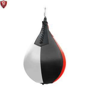กระสอบทรายซ้อมมวยแบบแขวน หนัง PU สีดำส้ม สำหรับฝึกซ้อม - Product Image 1