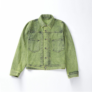 New arrival <b>men</b> trendy <b>cardigan</b> coat casual printed slim denim <b>jacket</b> - Product Image 3
