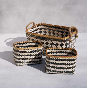 Wholesale Priced Handcrafted Eco-Friendly Luxury <b>Bamboo</b> Storage <b>Basket</b> Natural Woven Handle Hanging Function for Hotel Use Home - Product Image 1