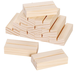 Nature Wood Color Number Stands Made of Hard Wood <b>Card</b> Display Holder for Retail Promotion Sign <b>Table</b> Number - Product Image 5