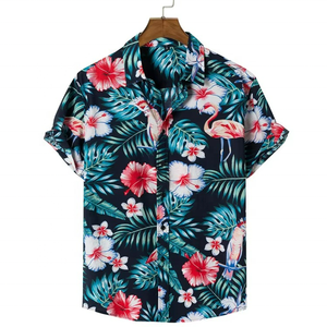 Chemise hawaïenne décontractée pour homme, à manches courtes, en coton, avec impression numérique personnalisée, vente en gros - Product Image 5