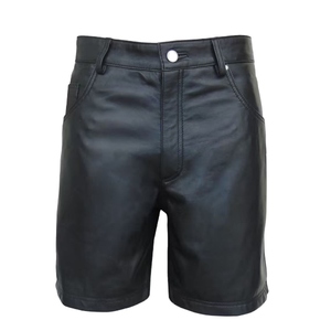 Shorts Bermuda Homme en Toile Rouge Style Anglais Taille Haute Élastique en Cuir Véritable Tissu Respirant Écologique avec Poches - Product Image 3
