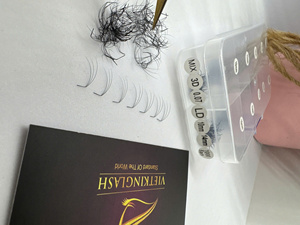 Extensiones de Pestañas Premade Personalizadas, Abanicos Sueltos 3D LD Curl, Longitud Mixta, Base Estrecha y Delgada, Pelo Sintético - Product Image 3