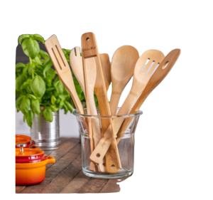 Ensemble de spatules en bois faites à la main de qualité supérieure, 7 pièces, ustensiles de cuisine écologiques fabriqués en Inde, boîte de couleur personnalisée, Mirha International - Product Image 1