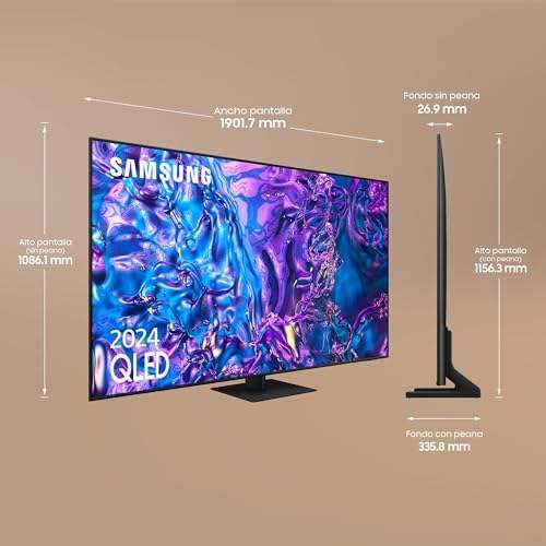 85-Inch QLED Smart TV 4K Ultra HD HDR 120Hz Refresh Rate Wi-Fi for Black