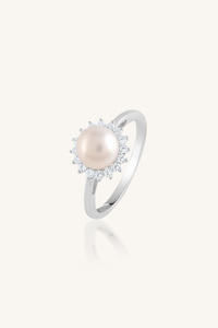 Anillo de Plata de Ley 92.5 con Perla Azul y Circonita Cúbica KLSR-11885 - Product Image 4