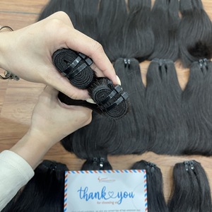 Precio al por mayor, calidad premium, 100% cabello humano vietnamita virgen, paquetes de cabello sin procesar, trama doble, longitud corta - Product Image 5