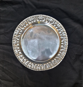 Assiette de Présentation Métallique Gravée avec Bordure Personnalisée, Vaisselle de Service Alimentaire, Assiettes et Plats Métalliques de 12 Pouces, Fournitures de Restaurant - Product Image 2