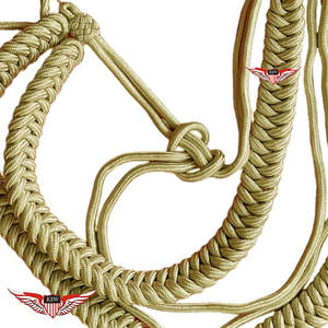Aiguillette de parade tressée en argent allemand, cordon d'épaule torsadé avec embout métallique - Product Image 5