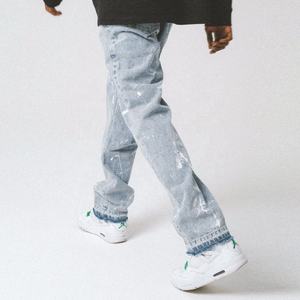Pantalones vaqueros de mezclilla personalizados al por mayor, de corte ajustado y pintados a mano para hombre, cómodos y transpirables - Product Image 3