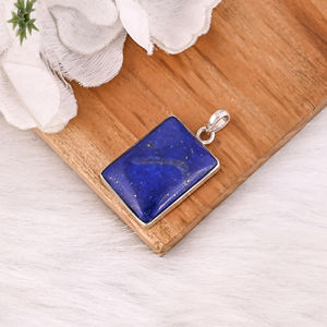 <b>Lapis</b> Gemstone 925 Sterling Silver Pretty <b>Pendant</b> Gorgeous <b>Pendant</b> Fashionable <b>Pendant</b> for Gift & Party for Unisex - Product Image 4
