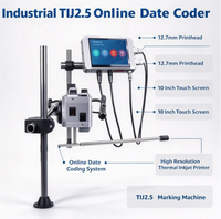 Printer Inkjet Thermal Resolusi Tinggi TIJ2.5 Online Date Coder 12.7mm Ukuran Layar: 7 Inci