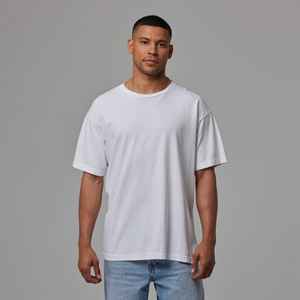 T-shirt blanc pour homme, coupe classique, 100% coton, streetwear, décontracté, ample, respirant, écologique, 240g, impression personnalisée - Product Image 1