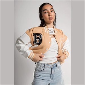 Stylish Women Varsity Jacket Casual Baseball Bomber Jacket Fashionable Letterman Outerwear Comfortable Streetwear Clothing - Product Image 5