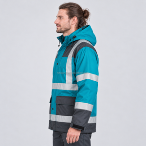 Casual Fashion <b>Reflective</b> Waterproof Safety Work Wear <b>Jacket</b> For <b>Men</b> Yellow Security With Shipment And Delivery Workwear <b>Jacket</b> - Product Image 4