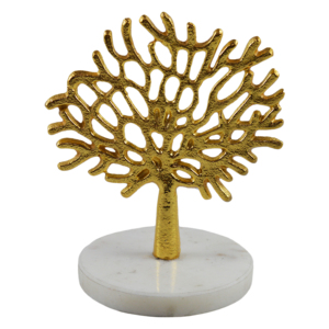 Produit décoratif de table aux designs élégants, structure en métal doré antique avec base en marbre blanc pour la décoration de la maison, des hôtels et des restaurants - Product Image 2