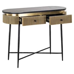 Mesa Consola Moderna de Estilo Mid-Century, Ecológica, Duradera, de Madera Sólida, Base de Mango Acanalada, Hecha a Mano, Fácil de Armar, para Sala de Estar, Hotel, Dormitorio - Product Image 3