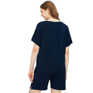 Nouvelle collection tendance : ensemble deux pièces pour femmes, confortable, sur mesure, 100 % polyester, manches courtes, col rond, pour usage décontracté. - Product Image 5