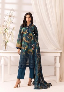 Tenues shalwar kameez brodées en coton/lawn pour femmes, tenues en coton/lawn de Faisalabad, shalwar kameez pakistanais de haute qualité - Product Image 6