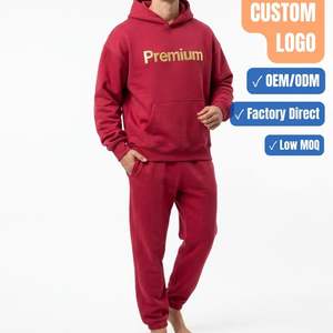 Conjunto Deportivo de Felpa de Algodón Premium, Sudadera con Capucha y Pantalones Jogger, Marca Privada OEM para Marcas de Ropa - Product Image 1