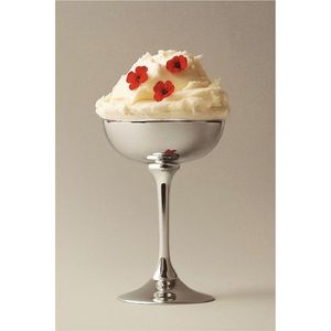 Bol à glace conique de luxe en acier inoxydable, coupe à dessert moderne en métal, coupelle à sorbet sur piédestal haut de gamme pour restaurants et hôtels - Product Image 2