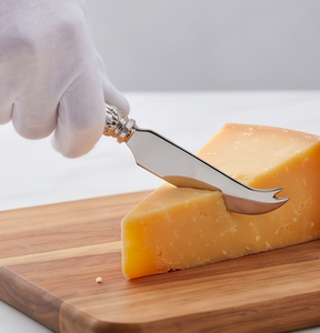 Ensemble de couteaux à fromage en acier inoxydable argenté, 3 pièces avec fourchette et spatule, manche vintage pour usage en cuisine - Product Image 5