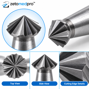 6pcs High Speed Steel 90° Hart Bur Bearing Cutters for Jewelry <b>Stone</b> Setting 0.7-5mm ZetomedPro - Product Image 4