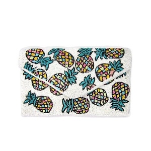 Handcrafted Indian Luxury Casual Daily Fashion Accessory Colorful Glass <b>Beaded</b> Baguette Handle Bag Durable <b>Crystal</b> Art Accessory - Product Image 1