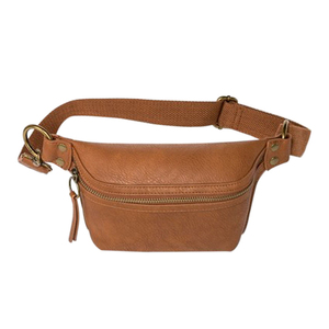 Riñonera unisex de cuero genuino con cierre de cremallera para uso diario - Product Image 1