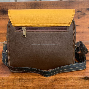 Bolso cruzado diario de cuero reciclado para mujer, bolso de hombro con solapa de cuero colorido de diseñador de lujo de alta calidad - Product Image 5