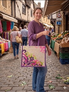 Sacs fourre-tout en jute écologiques en gros, personnalisables avec logo imprimé, sacs de courses réutilisables en toile de jute naturelle avec fermeture éclair et sangle en coton - Product Image 3
