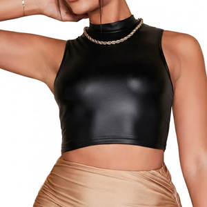 Prix de gros direct usine – Haut court en cuir pour femme – Meilleur prix – Haut court en cuir pour femme en vente en ligne - Product Image 1