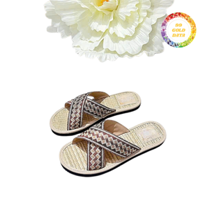 Handcrafted Water Hyacinth <b>Slippers</b> Durable Seagrass <b>Slippers</b> Expertly Woven For Long Lasting Everyday Use Bulk - Product Image 1