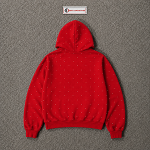 เสื้อฮู้ดดี้ลายกราฟิกผึ้งประดับคริสตัลสีแดง ทรงโอเวอร์ไซส์ สไตล์สตรีทแวร์ ผ้าคอตตอนวอช ยูนิเซ็กส์ วินเทจ ลำลองสำหรับฤดูหนาว - Product Image 6