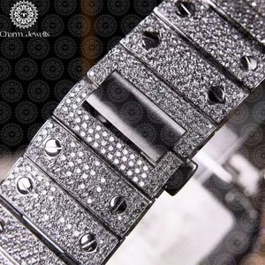 Montre pour homme Charm Jewells en acier inoxydable, boîtier de 40 mm, accents de diamants, analogique, luxe, mode, mouvement mécanique, date automatique, fonction push - Product Image 4
