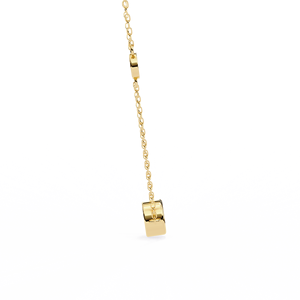 สร้อยคอเพชรมอยส์ซอไนต์ทรงกลมแบบแอบสแตรกขนาดเล็กพร้อมเพชรขนาด14k ประดับด้วยทองคำขาว18K - Product Image 6