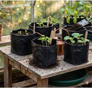 Sacs de culture en tissu non tissé de 18 gallons avec bord noir et trous de drainage pour la plantation de légumes et de fleurs - Product Image 2