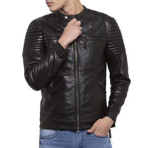Veste d'hiver élégante pour homme avec logo personnalisé, respirante, légère, en simili cuir et toile, prix bas - Product Image 1