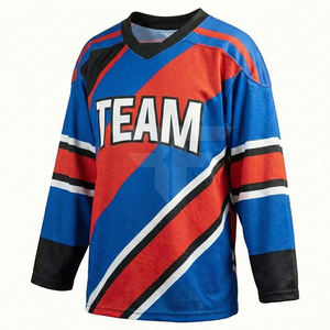 Maillot de hockey sur glace unisexe en tissu mesh premium, coupe adulte, manches courtes, respirant, grandes tailles, impression personnalisée pour équipe - Product Image 2