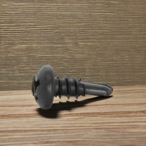 Tornillo PDC Modelo 11 de Cabeza Plana Phillips con Punta de Broca y Arandela, Acero al Carbono con Recubrimiento Negro, Rosca Estándar DIN/ISO Clase 4.8/6.8 Pulgadas - Product Image 1