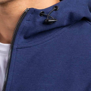 Sudadera con Capucha y Cremallera Completa, 100% Algodón, Forro Polar, Ligera, Transpirable, Casual, de Color Sólido, Manga Larga, para Hombre - Product Image 4