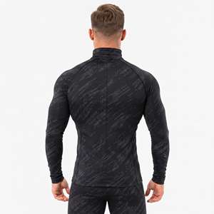 Veste d'entraînement ajustée pour homme, respirante, écologique, vêtements de sport, fermeture éclair intégrale, veste de compression en polyester imprimée pour homme - Product Image 3