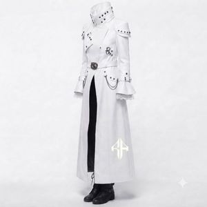 Manteau gothique en cuir véritable à manches longues et col montant, qualité supérieure, anti-plis, pour femme, par RIVIAN ATLANTIC - Product Image 6