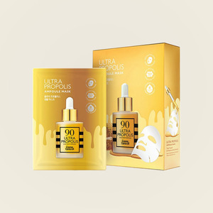แผ่นมาส์กหน้าเกาหลี Crema Caracol Korean K-Beauty 90 Ultra Propolis Ampoule Mask 20 กรัม 10 แผ่น ผลิตในเกาหลี - Product Image 3