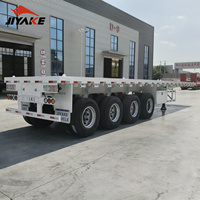 Semi-remorque plate de haute qualité, 4 essieux, camion de transport de conteneurs, vente directe d'usine