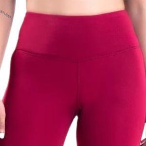 <b>Women's</b> Raspberry Red High Waist <b>Flare</b> Pants Stretch Slim Fit Bootcut Trousers Full Length Casual Yoga <b>Leggings</b> Fashion - Product Image 2