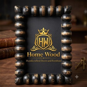 Cadre photo rectangulaire en bois fait main, orné de sculptures, pour table, cadre photo décoratif horizontal - Product Image 1